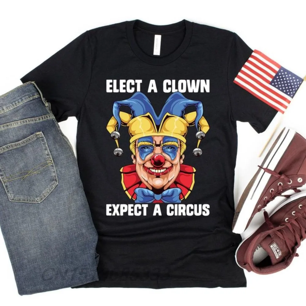 Funny In America More No Blow Jobs Women Retro T-shirts Elect A Clown Expect A Circus Unisex Cotton Tees Joe Biden Clothing