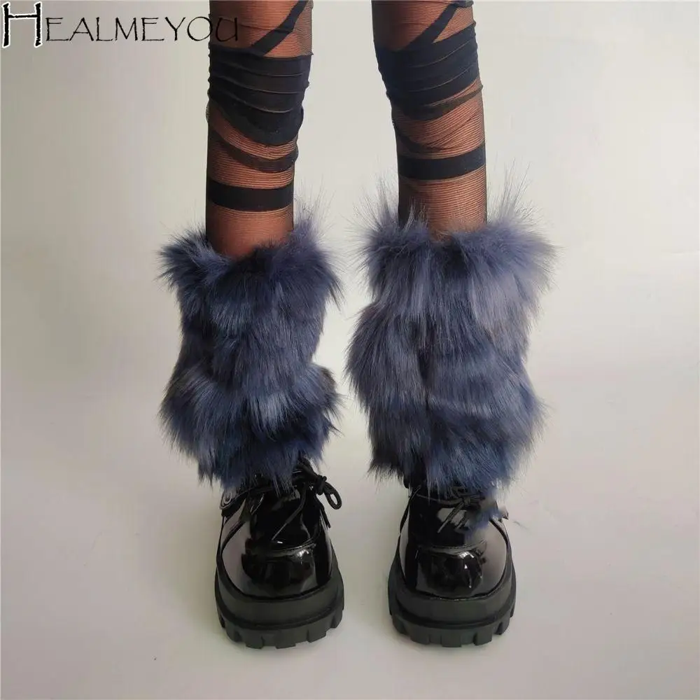 

Модные зимние гетры Y2K, чехол для ног, кавайные пушистые гетры Harajuku Lolita JK, длинные чулки, аксессуары JK