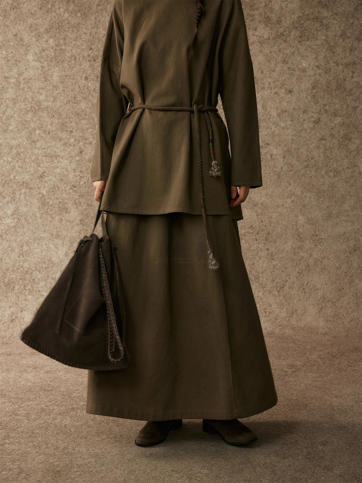 

alpa Lew Bla Siren Skirt Dra A-Line Skirt mid Waist Design Viscose Polyester Blend Spring Collection 2026