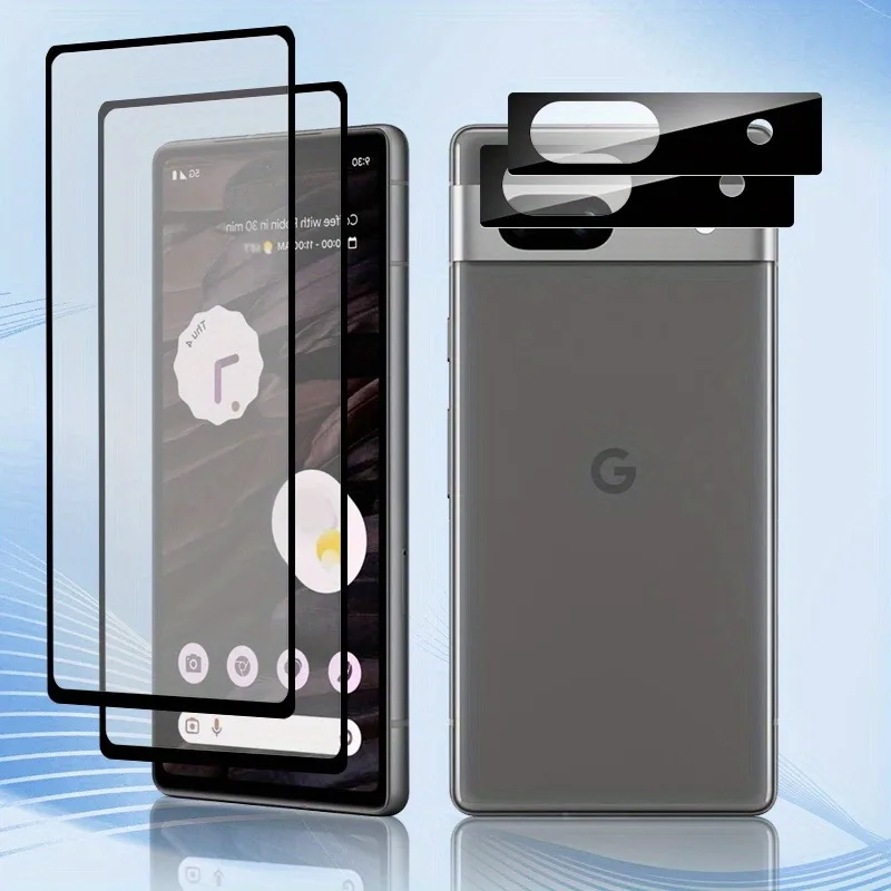 4-in-1 Tempered Glass For Google Pixel 9 Pro 8 7 6a High-definition Screen Protector Fingerprint Unlocking Scratch Resistant