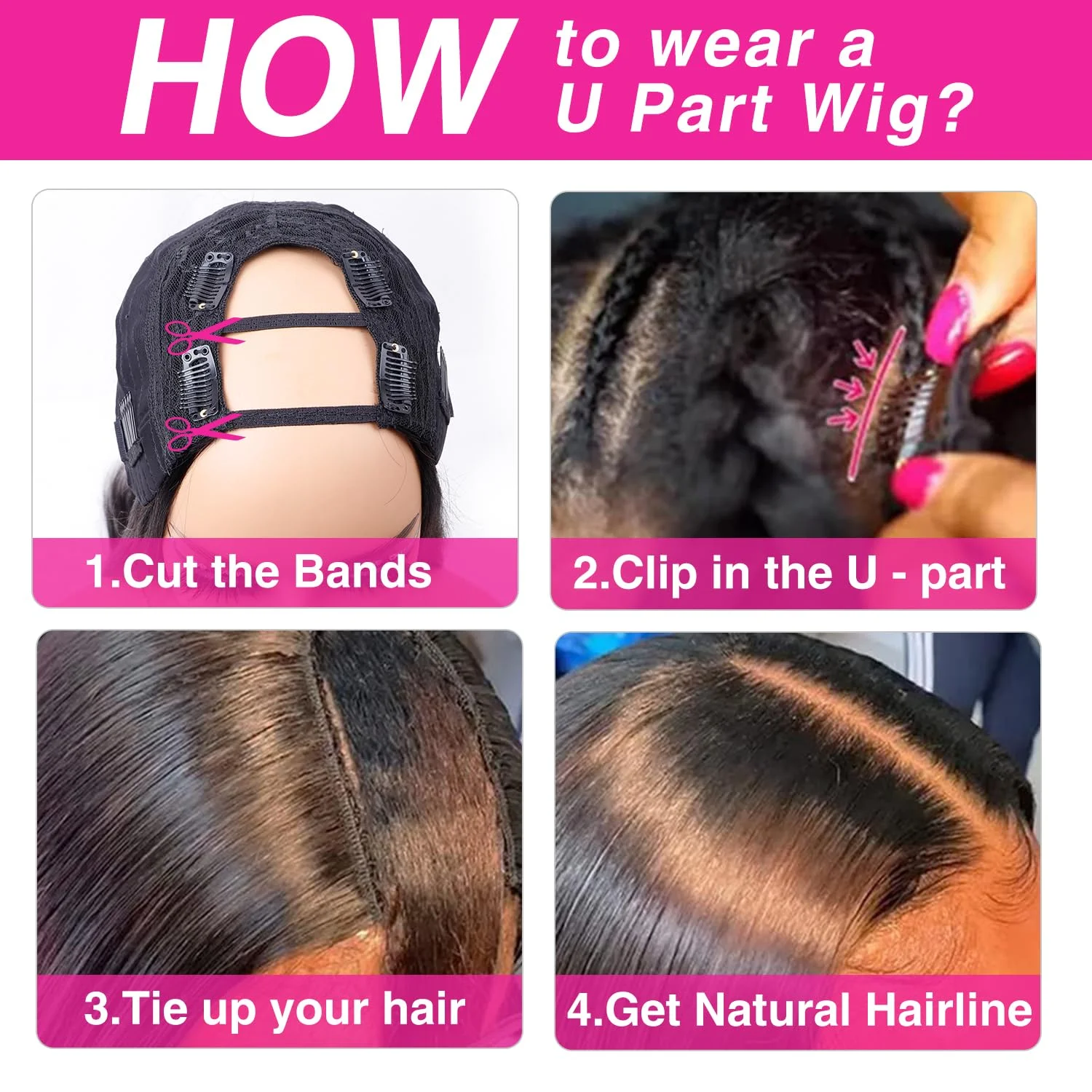 باروكة مستقيمة على شكل حرف U 100% شعر بشري للنساء 30 32 بوصة رخيصة برازيلية بدون غراء باروكات مستقيمة للبيع التخليص بكثافة 220% #5