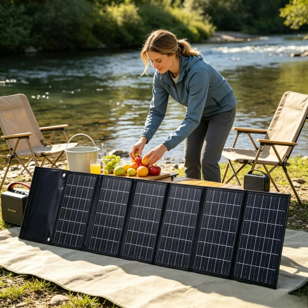 50W 90W ETFE Waterproof Foldable Solar Charger Portable Solar Power Bank Dual USB DC Output For Hiking Camping Cycling Fishing