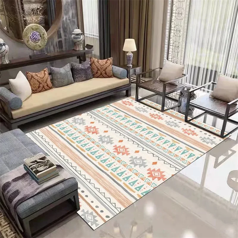 Retro Ethnic Living Room Carpet, Non-slip Bedside Rug, Home Decoration, Living Room, Balcony, Bathroom, Porch Rugs,