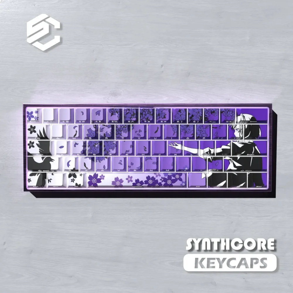 wooting60he+ raven sakuraキーキャップ Sakura Raven Cherry Keycaps for Wooting 68/84/87/104