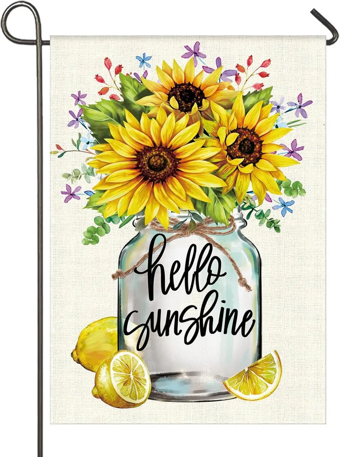 Hello Sunshine Garden Flag Sunflower Summer Fall Outdoor Yard Flags for Garden Decor Double Sided 12.5X18 Inch (Sunflower)