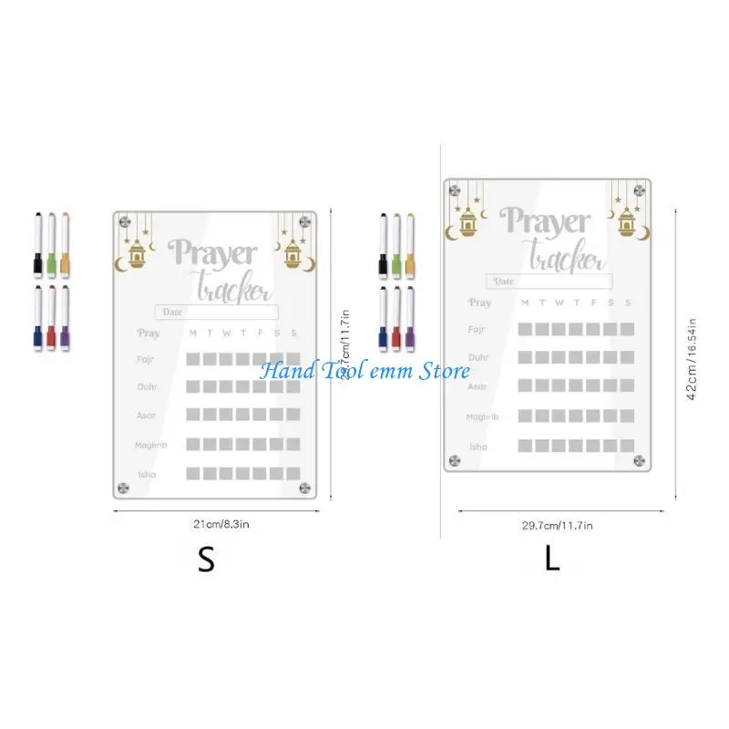 ثلاجة مغناطيسية من الأكريليك H37F، تقويم أسبوعي، مخطط وجبات تقويم رمضان #6