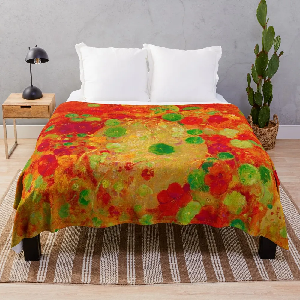 HD Nasturtiums 1905 by Odilon Redon Throw Blanket decorative christmas gifts Extra Large Throw For Decorative Sofa Blankets