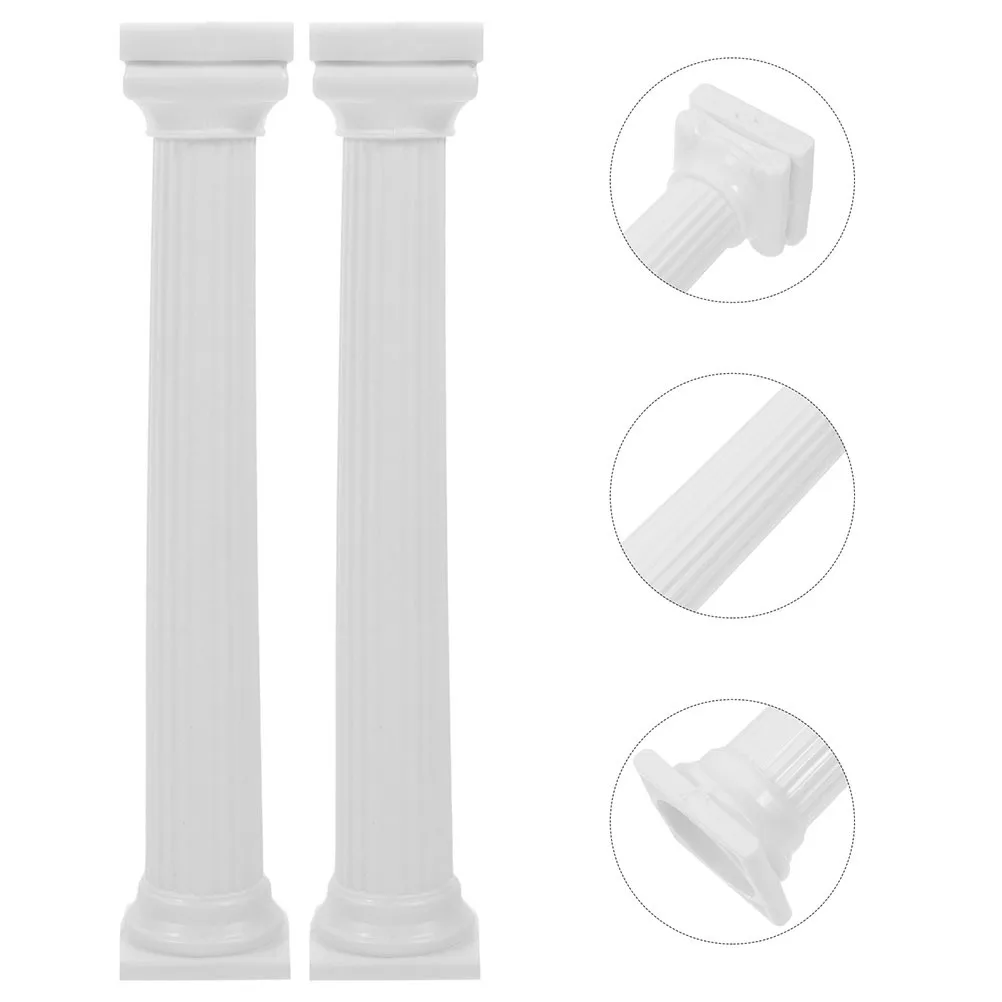 

24pcs Roman Column Pillars Vintage Tiered Cake Supports Stable Wedding Party Decor Material White Tiered Cake Stands For