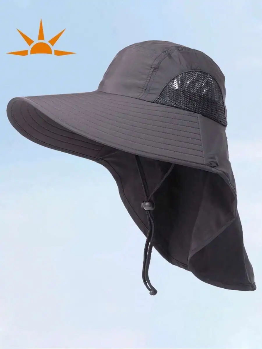 

1pc Summer Wide Brim Sun Hat, Foldable UV Protection Cap, Bucket Hat, Unisex Outdoor Hiking Fishing Hat,Holiday,Festival