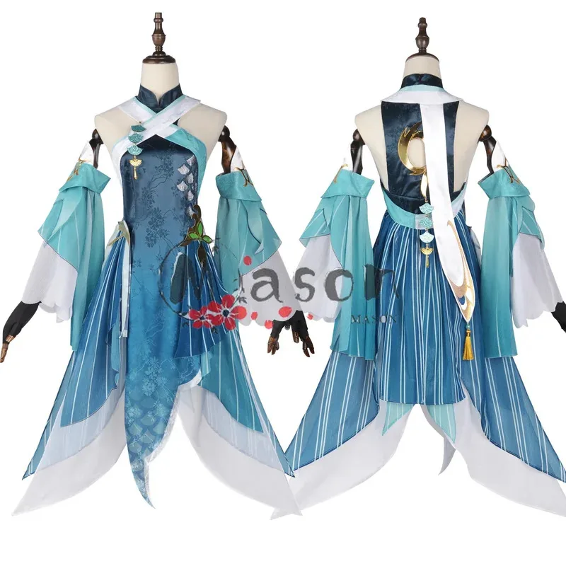

CyGenshin Impact Madame Ping Detail Cosplay Costume Wig Game Genshin Cosplay Sexy Dress Halloween Carnival Party Outfit for Wome
