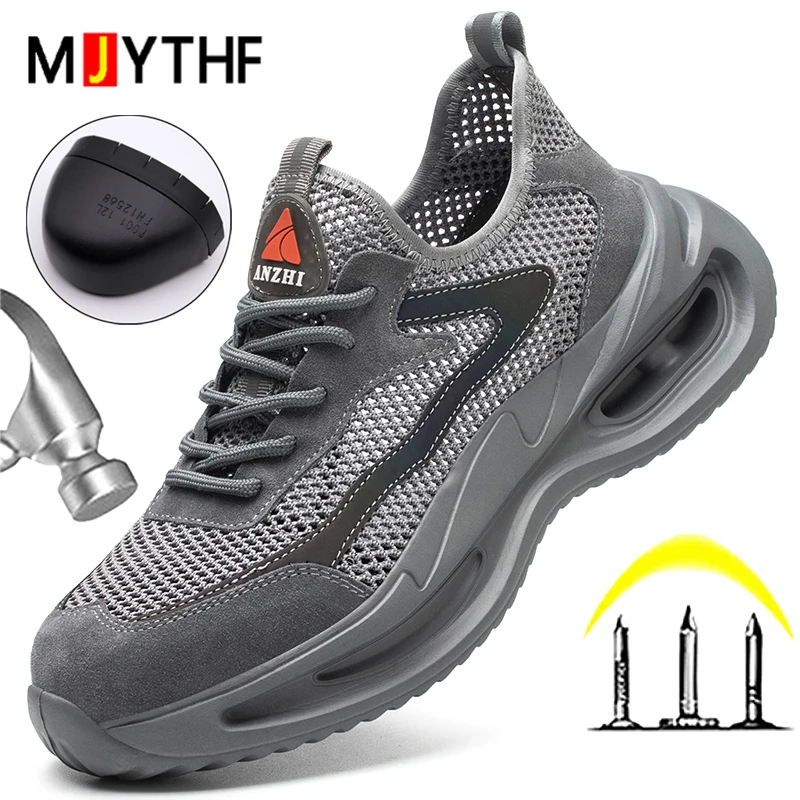 

Дышащая мужская защитная обувь, противопрокольные рабочие кроссовки, легкие неразрушимые кроссовки, летняя защитная обувь