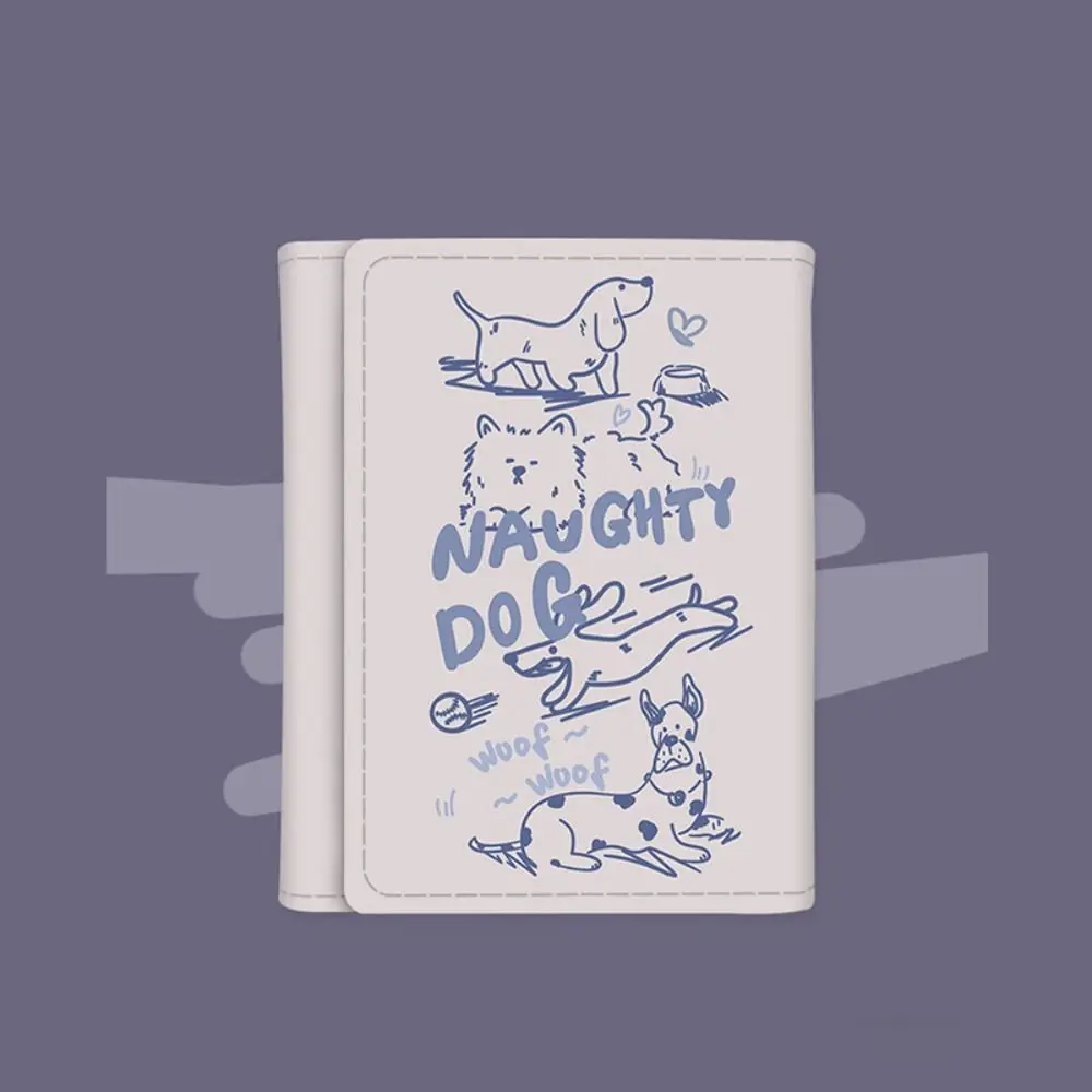 New Money Clip Women Short Wallet Multiple Card Positions Cute Cartoon Women Clutch Triple Fold Leather Purse