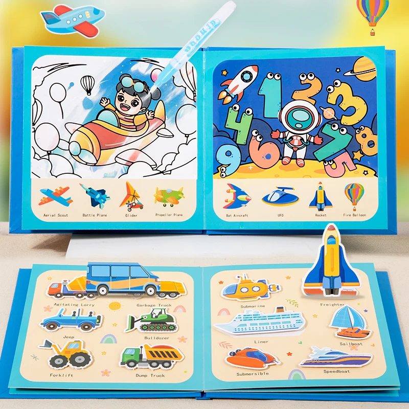 Quiet Book Magical Water Drawing Book  Montessori Toys Reusable Coloring Book Sensory Early Education Puzzle Drawing Toys Gifts