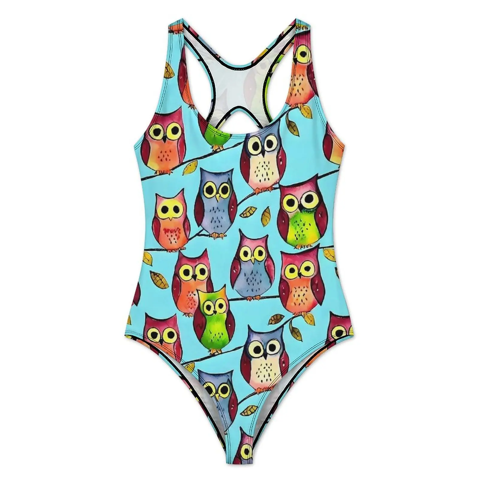 Bold Owl Swimsuit Sexy Vibrant Animal Ladies Swimwear One Piece Classic Swimsuits Vacation Bath Push Up Cut Out Bathing Suit