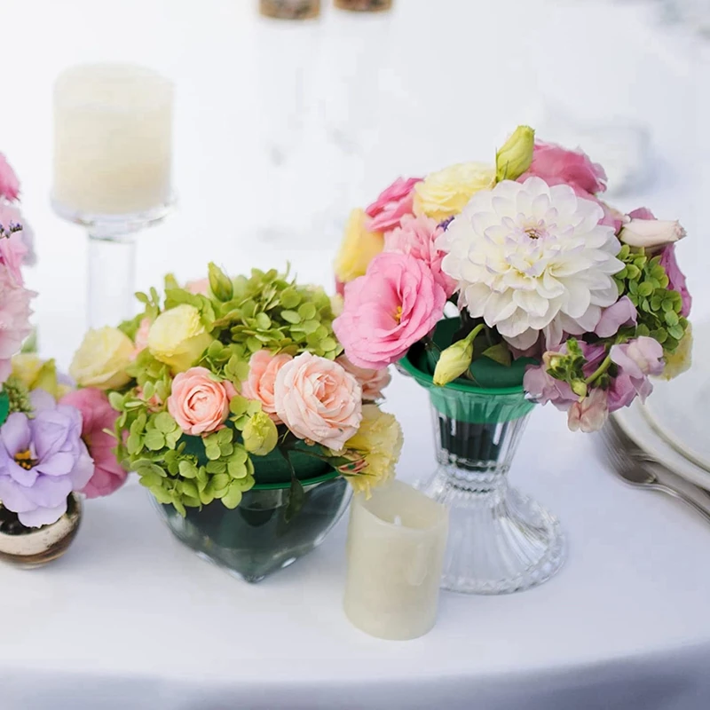 結婚式の装飾のための花の泡の丸いボウル、フラワーアレンジメントキット、緑、濡れた花の泡ブロック、diy、16パック