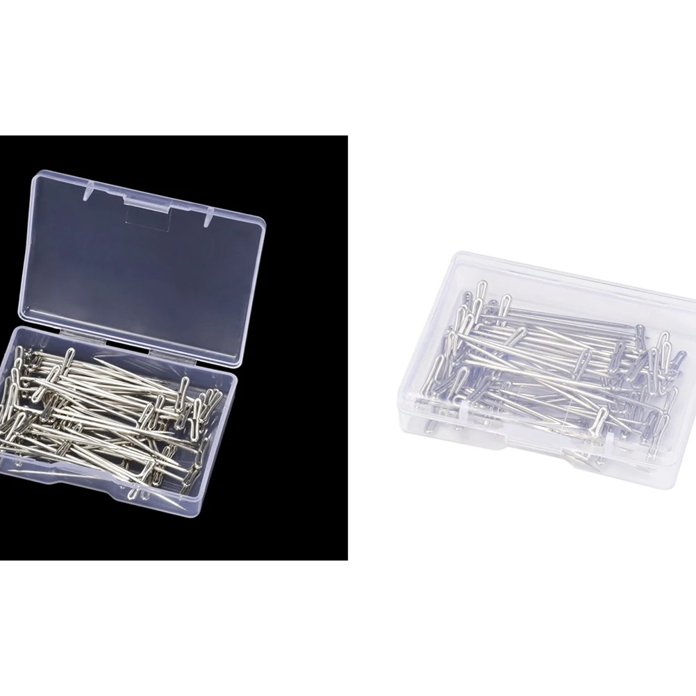 

50pcs Stainless Steel T Pins Set 45mm Easy Insert Remove Durable Corrosion Resistant Craft Tailor Seamstress Making Modeling
