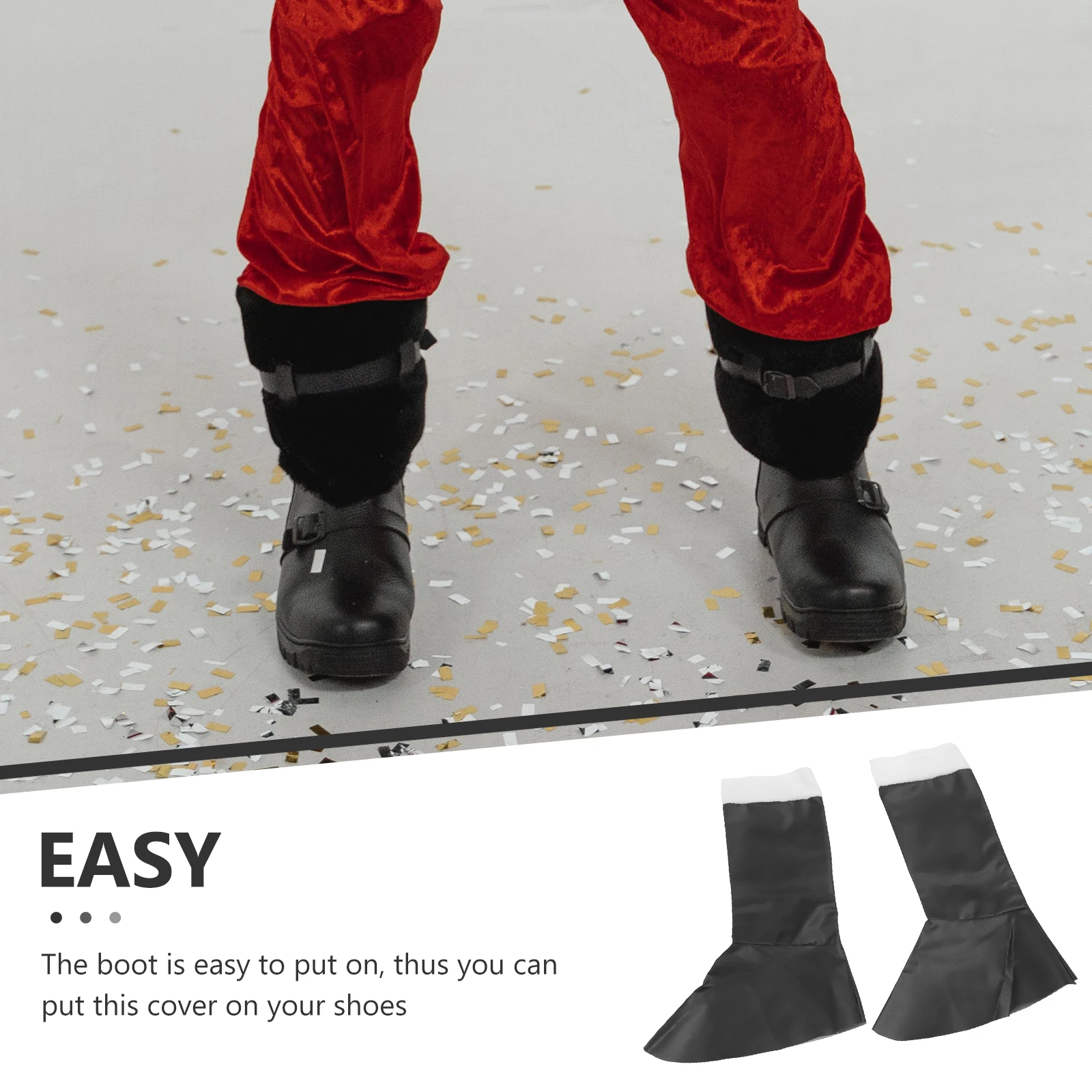 

Santa Boots Cover Christmas Cosplay Boot Covers PU Durable Decorative Shoes for Xmas Party Costume Accessories