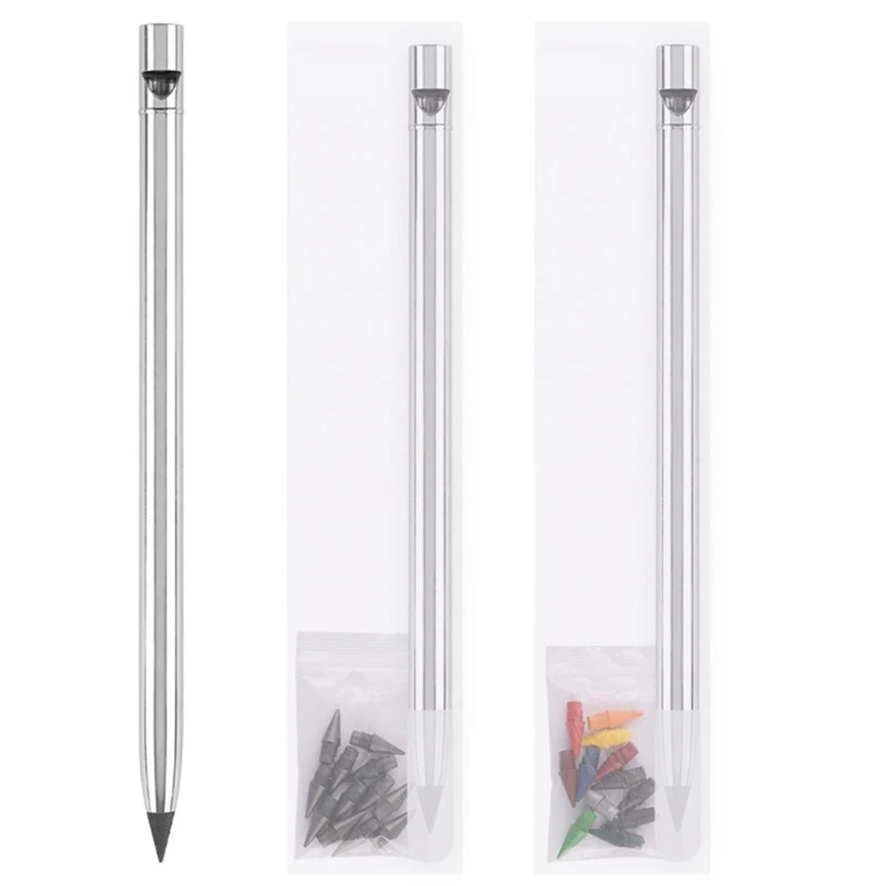 1PC Metal Inkless Pencil, pencil, Reusable Everlasting Pencil, Replaceable Nib Pencil with Replaceable Nib