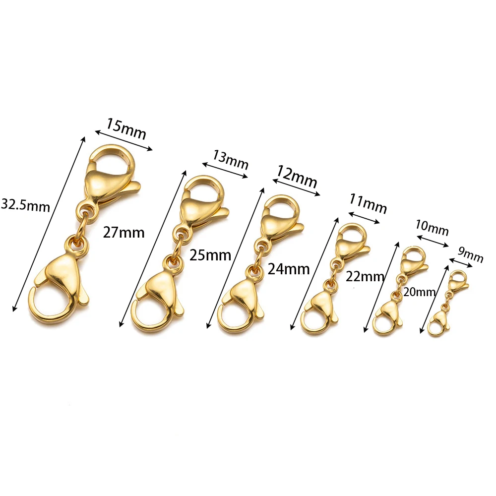 5/10pcs Stainless Steel  Connectors Double Lobster Clasp For DIY Bracelet Necklace Jewelry Making Supplies Findings Accessories