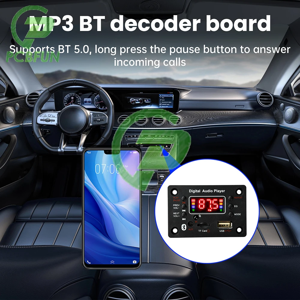 

Brand Bluetooth Audio Decoder Board 2x25W MP3 Decoder Module with BT 5.0 USB TF AUX FM Remote Control for Car Audio System