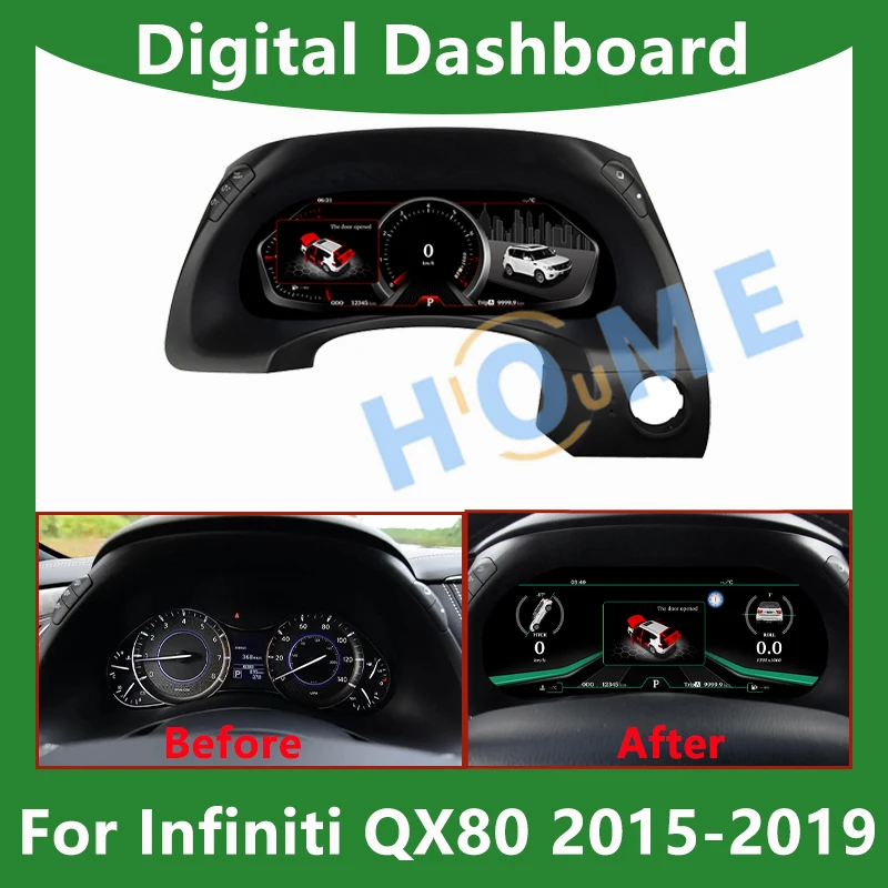 

Digital Dashboard Panel Virtual Instrument Cluster CockPit LCD Speedometer For Infiniti QX80 2015 - 2019