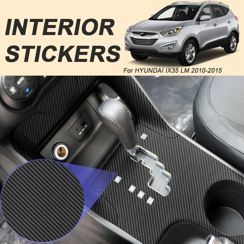 

Car Carbon Interior Sticker For Hyundai IX35 LM 2010-2015 LHD Window Lifting Panel Decal Gear Door Protective Film Accessory