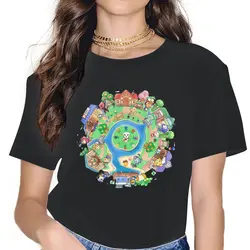 Small Town Women's T Shirt Animal Crossing Virtual Game Life Vintage Tee Shirt Short Sleeve Crew Neck T-Shirts New Arrival