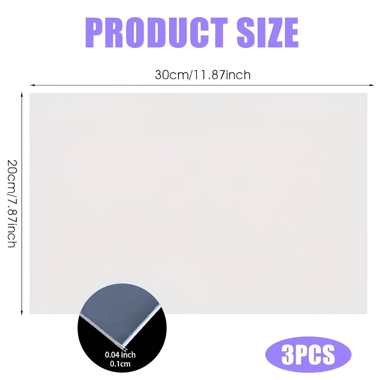 3Pcs Rectangular Plastic Bag Bottom Inserts, Handbag & Purse Base Shapers, Bag Stiffeners for DIY Tote Bags, Purses & Backpacks