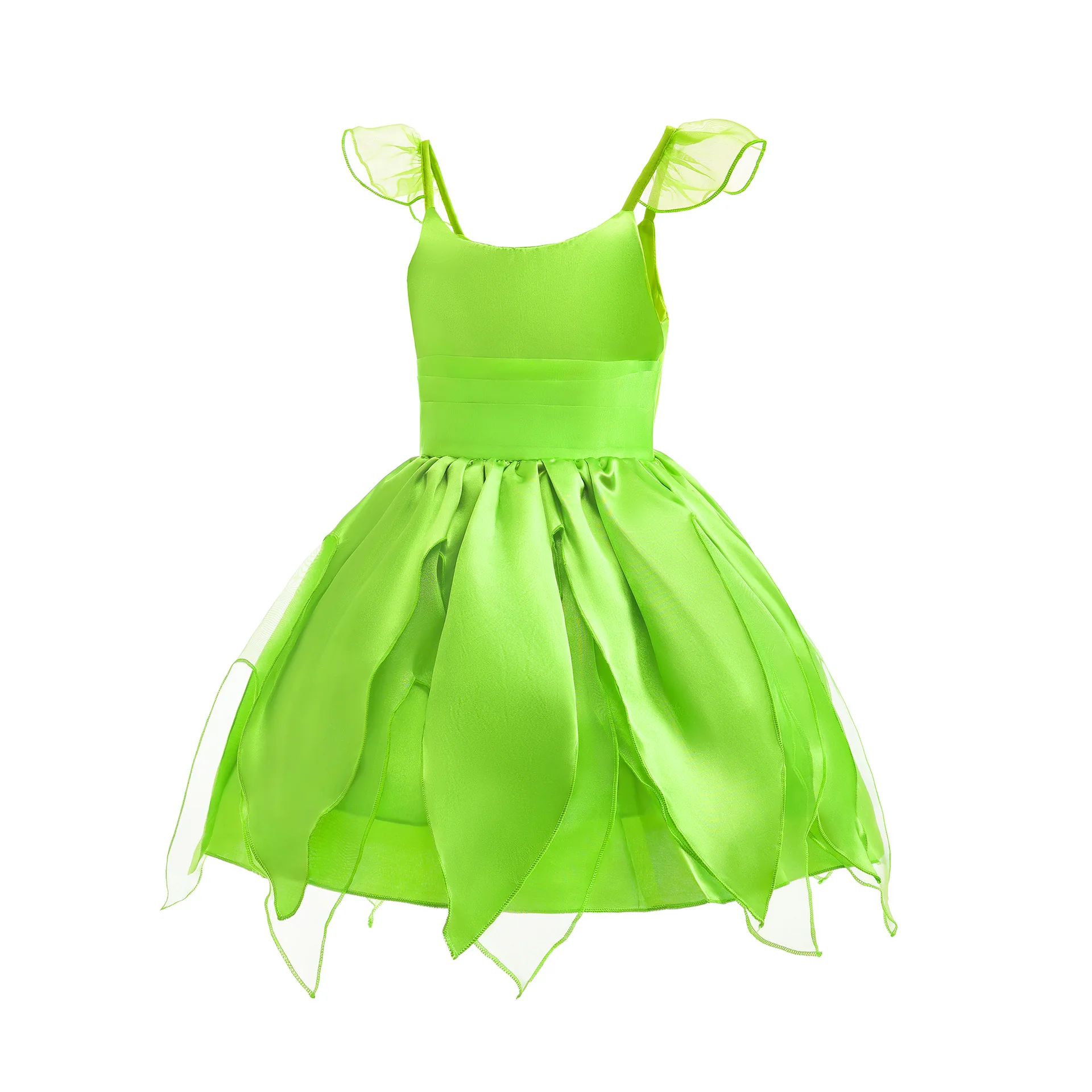 Disney Elf Photography Girls Fairy Green Costume Carnival Tinker Belle Cosplay Child Birthday Party Clothes Purim Pixie Apparel