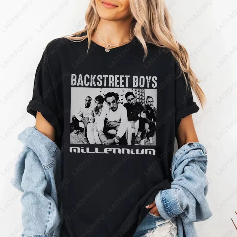 Backstreet Boys Tour American Boy Band BSB Fan Tshirt Gift Unique Portrait Printed Tops Women Men Cotton Nostalgia Classics Tees