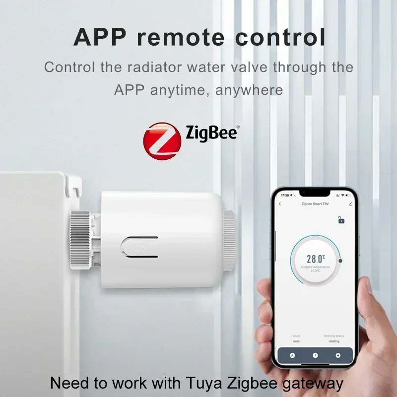 Tuya ZigBee Thermostatic Radiator Valve TRV Programmable Smartlife App Remote Temperature Controller Work with Alexa Google Home