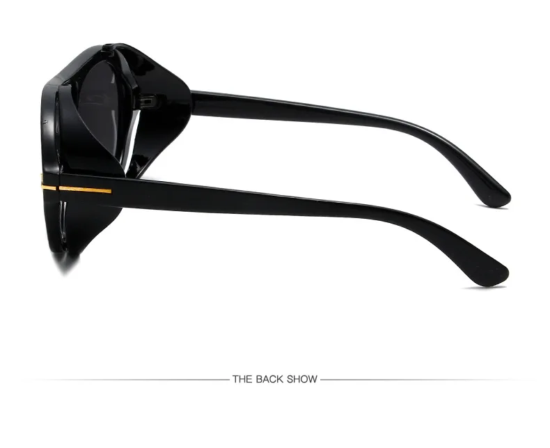 نظارات شمسية بإطار دائري كلاسيكي، نظارات شمسية هيب هوب غير سائد مخصصة، نظارات متخصصة بحافة واسعة للرجال