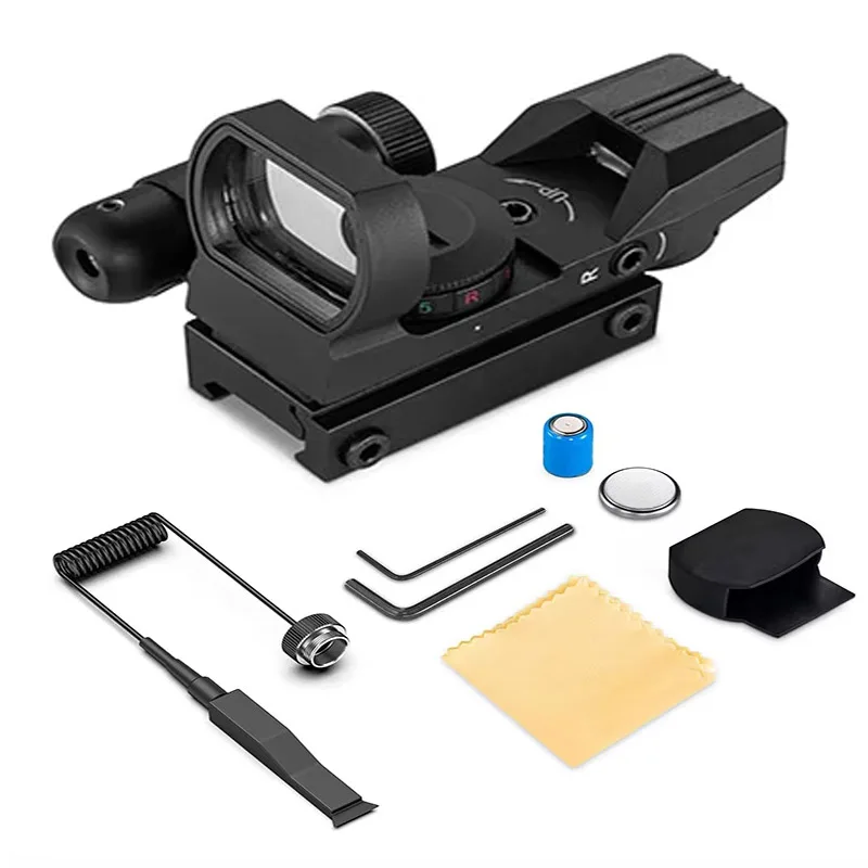 

CVLIFE 1X22X33 Reflex Sight Red Dot Sight Red Green 4 Reticle Optics with Green Laser and Pressure Pad Switch for 20mm Rail