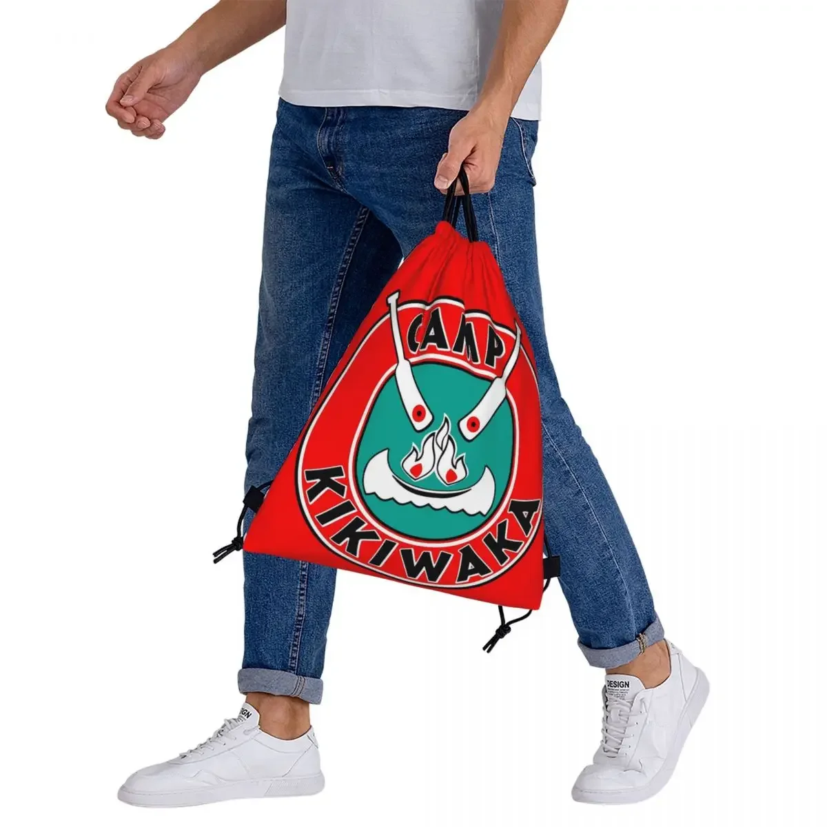 Camp Kikiwaka - Bunk'd - Red Background Backpacks Drawstring Bags Drawstring Bundle Pocket Shoes Bag Book Bags For Man Woman