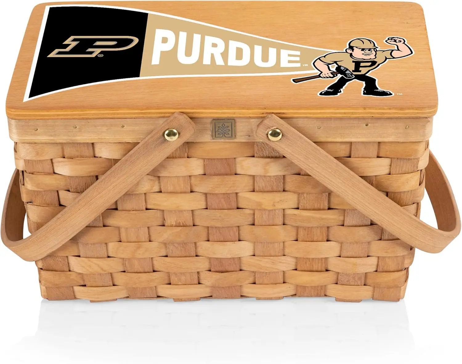 PICNIC TIME NCAA Purdue Boilermakers Poppy Personal Picnic Basket, Insulated Lunch Bag, Retro Lunch Box, (Beige)