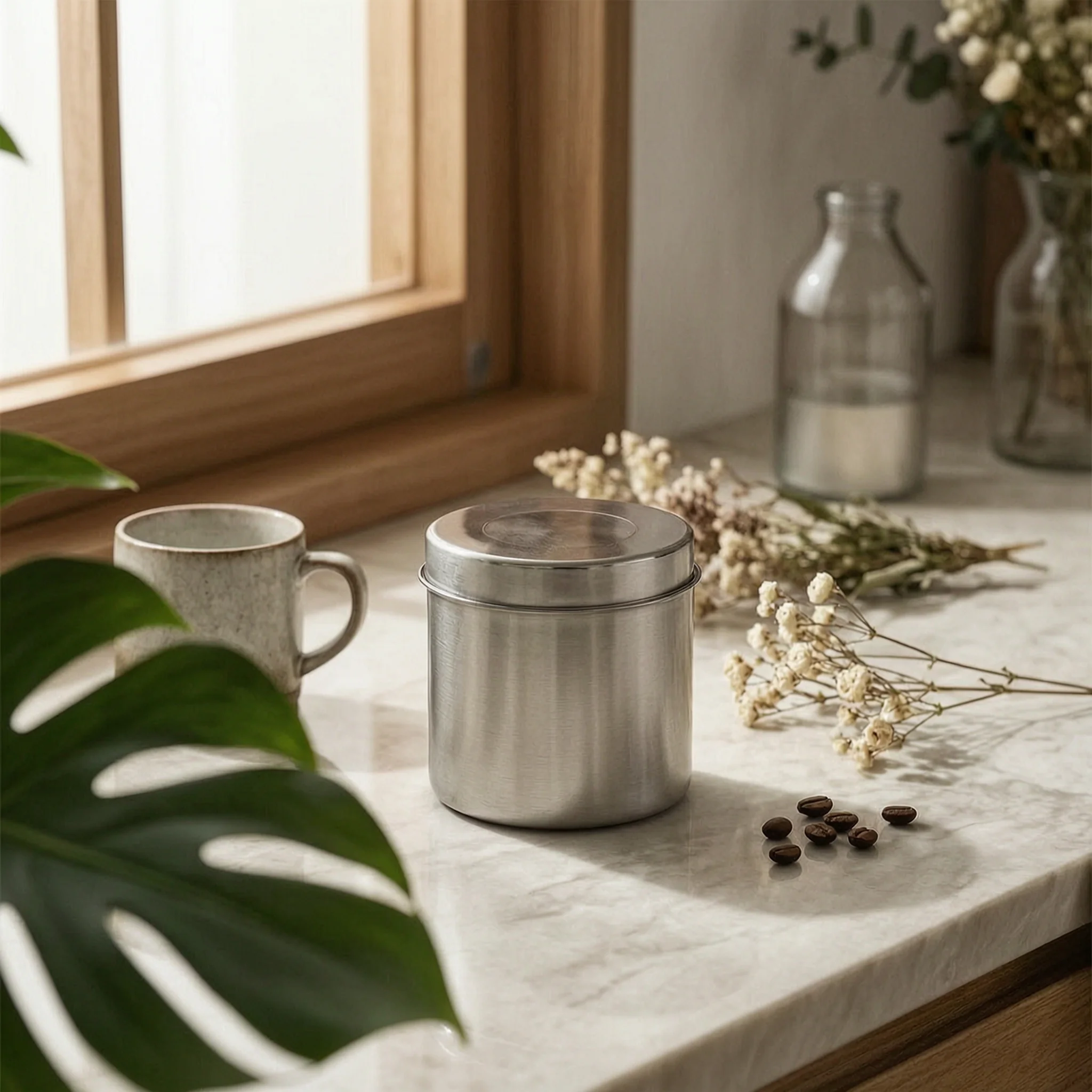Stainless Steel Sample Box Polished Silver Finish Food Sample Container Round Metal Container Reusable Kitchen Storage