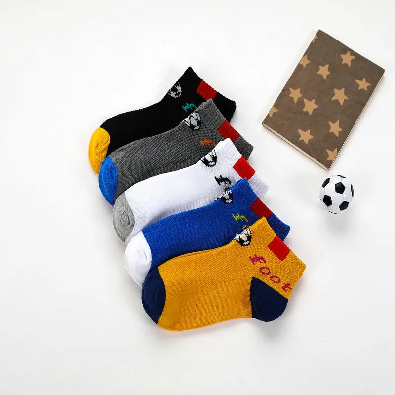 2024 Children Socks Cotton Summer Mesh Breathable Kids Cartoon Boys Girls Socks 2-15 Year 5 Pairs