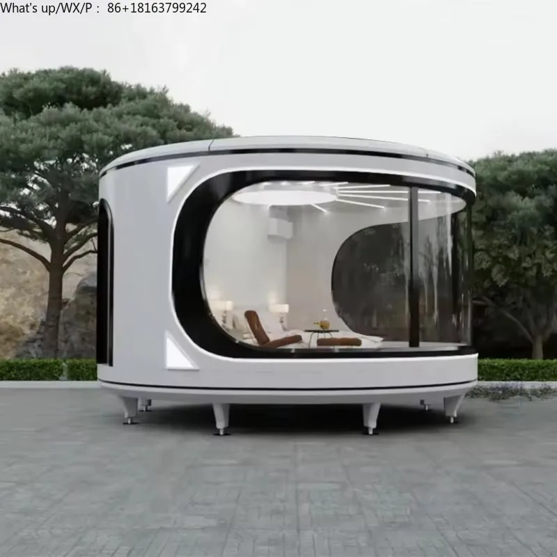 

Tiny Prefab Movable Cabin Space Cap sule Prefabricated Mini Round Glass Container House