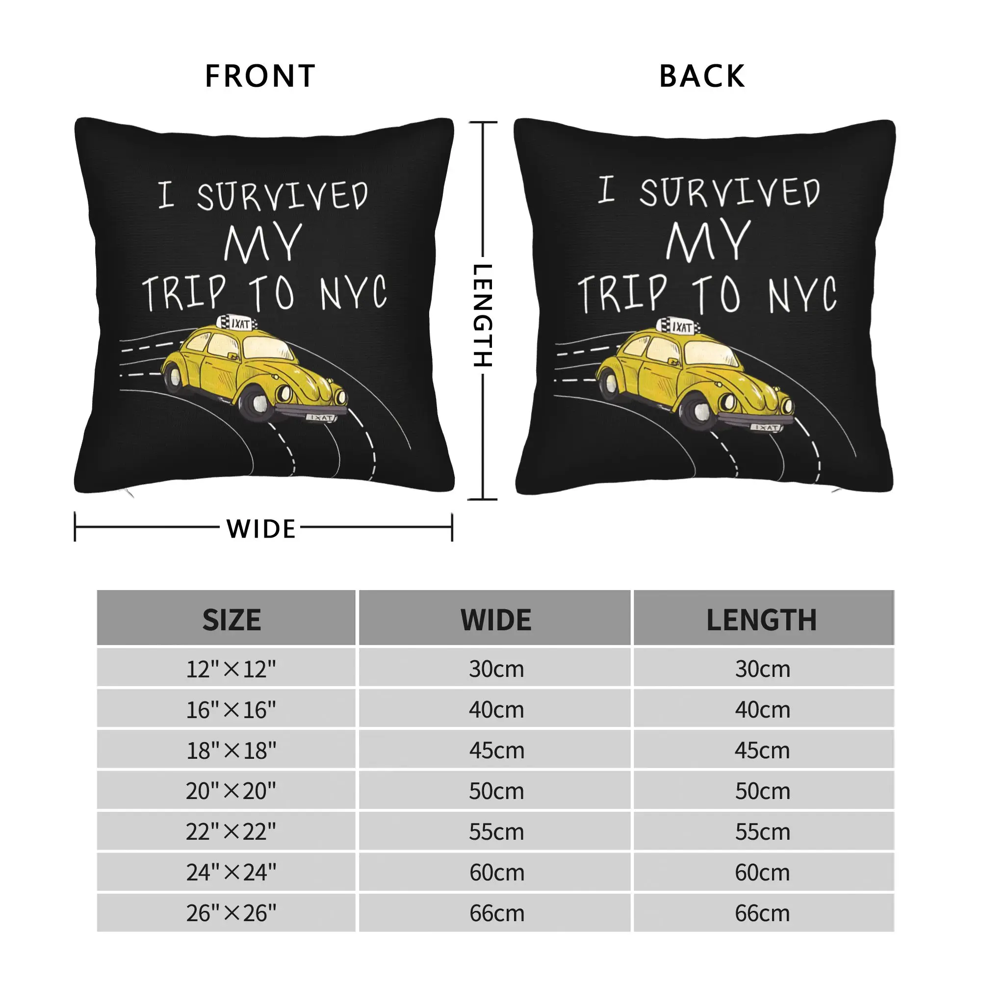 i survived my trip to nyc funny  Throw Pillow Cover Polyester Throw Pillow  , Custom Pillowcover Home Decor