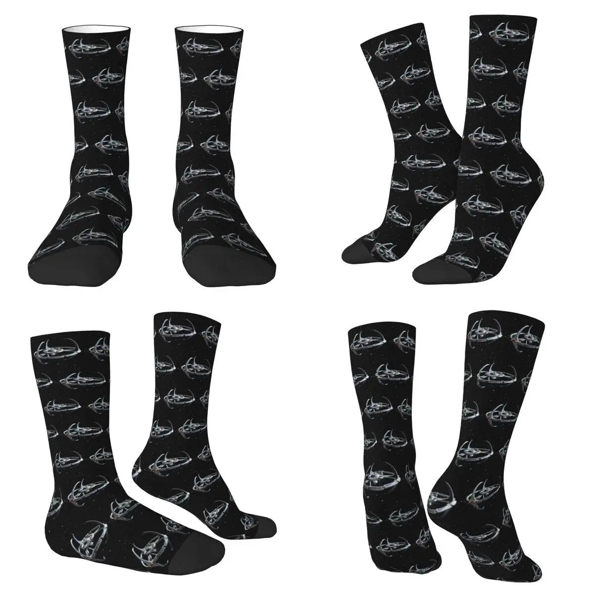 Stars Treks Deep Space Nine Logo Socks Harajuku Super Soft Stockings All Season Long Socks for Unisex Valentine's Day Gifts