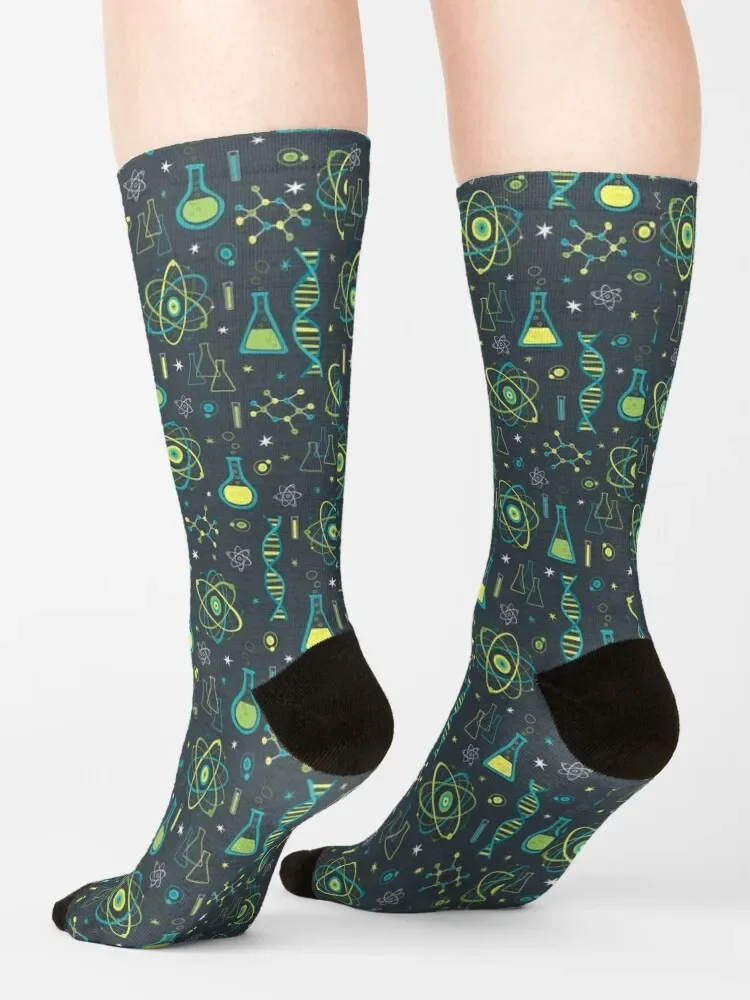 Calcetines de ciencia moderna de Midcentury para hombre y mujer, regalo divertido, baloncesto, marca de lujo