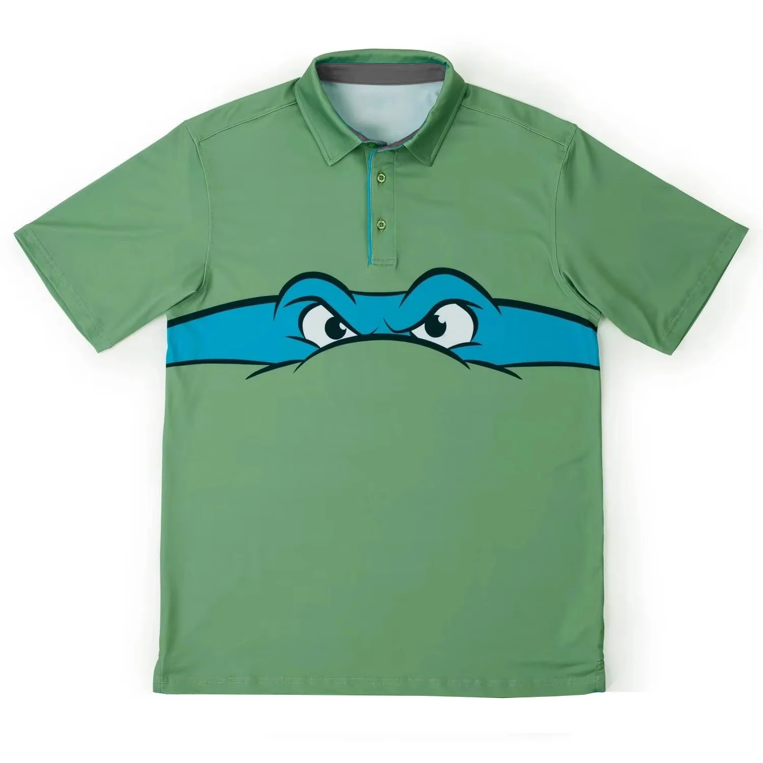 Funny Team Cosplay Cartoon Ninja Turtles Eye Mask Print Golf Polo Shirt Men Women Family Summer Breathable Soft Comfy Lighweight