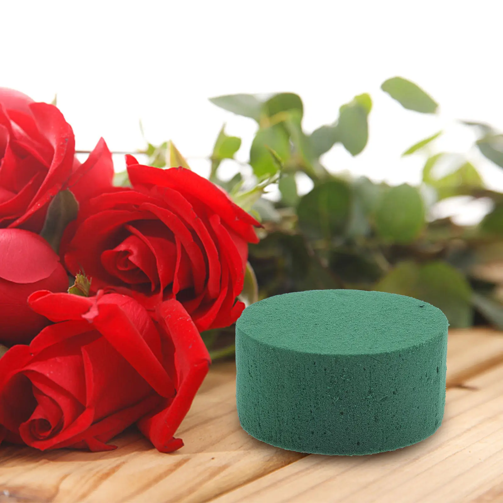 8Pcs Round Floral Mud Flower Blocks Sturdy Flower Base for DIY Wedding Birthday Prom Floral Arrangements Fresh Flowers Holders