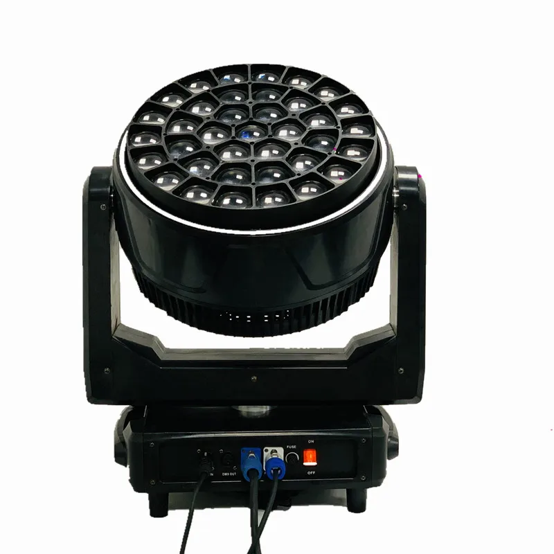 Jacmui 1600W High Power 37* 40W LED Full Color RGBW Bee Eye Moving Head Focus Wash Light with Aperture  for Event Party