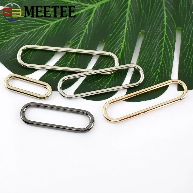 10Pcs 15mm-60mm O Ring Metal Oval Buckles Shoes Clasp Egg Button Bag Strap Connect Rings Adjust Hook Accessories for Handbags