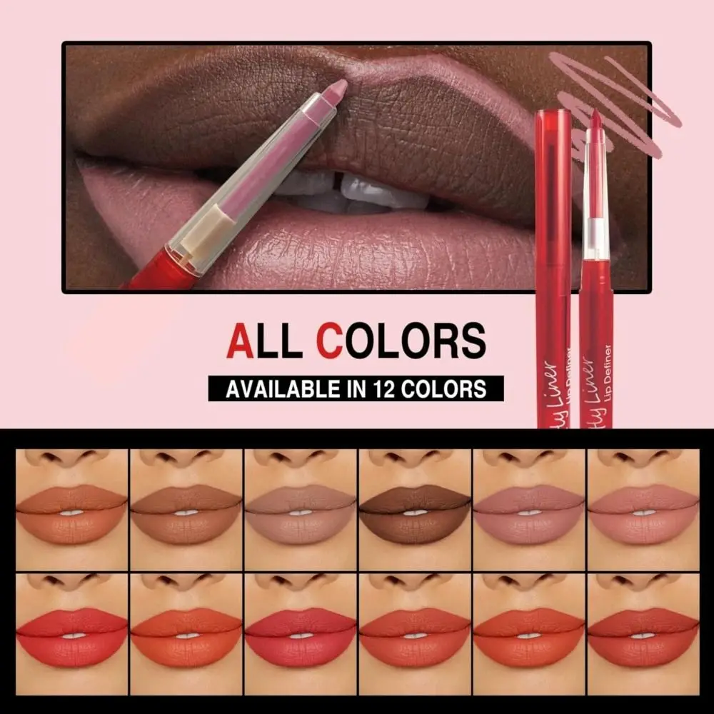 2pcs Long Lasting Lip Liner Stain Waterproof 24 Hour Rich Lip Colors Lip Liners Combo Smooth Application Natural Lipstick Women