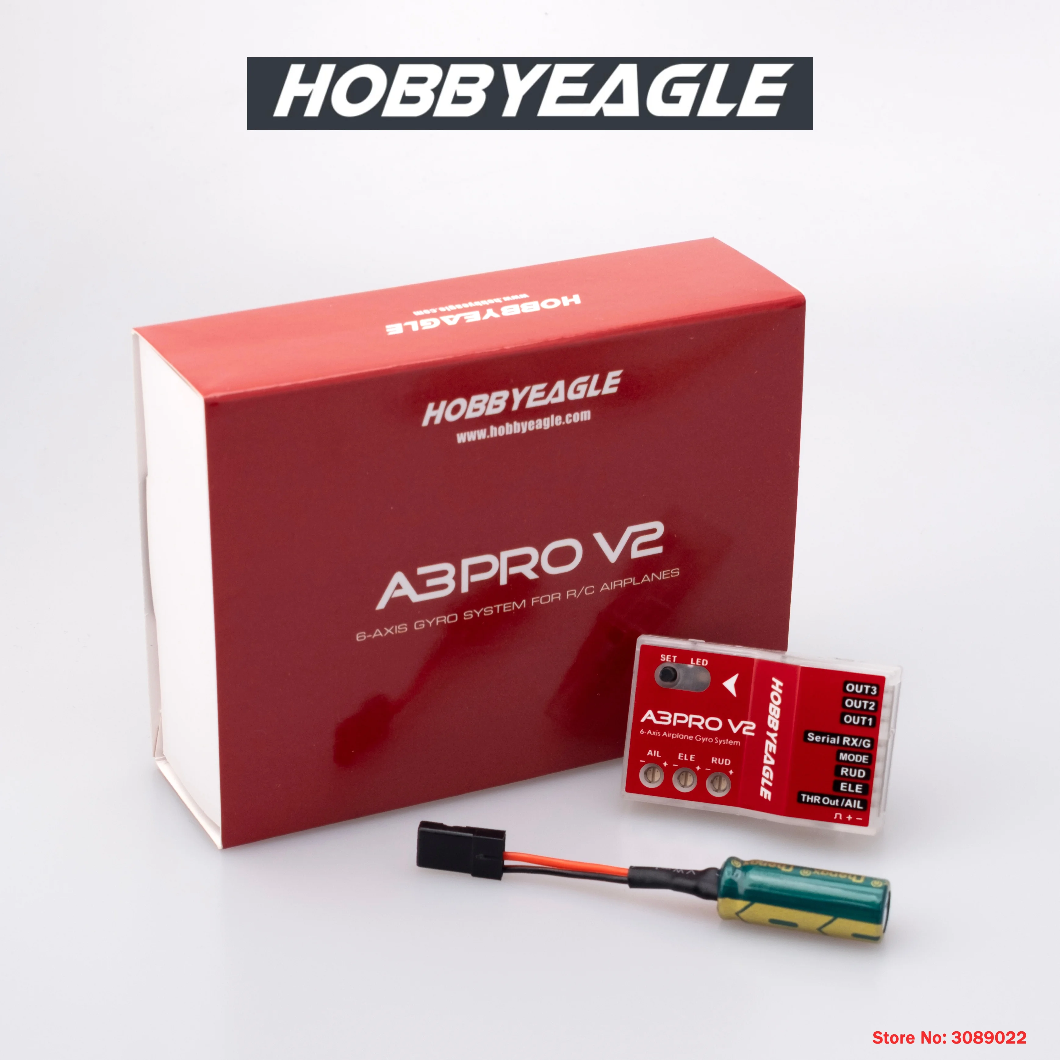 HobbyEagle A3 Pro V2 Fixed‑wing RC Flight Controller MEMS 6‑Axis Gyro Stabilizer System for RC FPV Airplane Fixed Wing