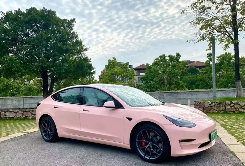 

Super Glossy Shell Pink Vinyl Wrap Film Gloss Car Wrapping Foil Roll Adhesive Decal Air Release Bubble Free