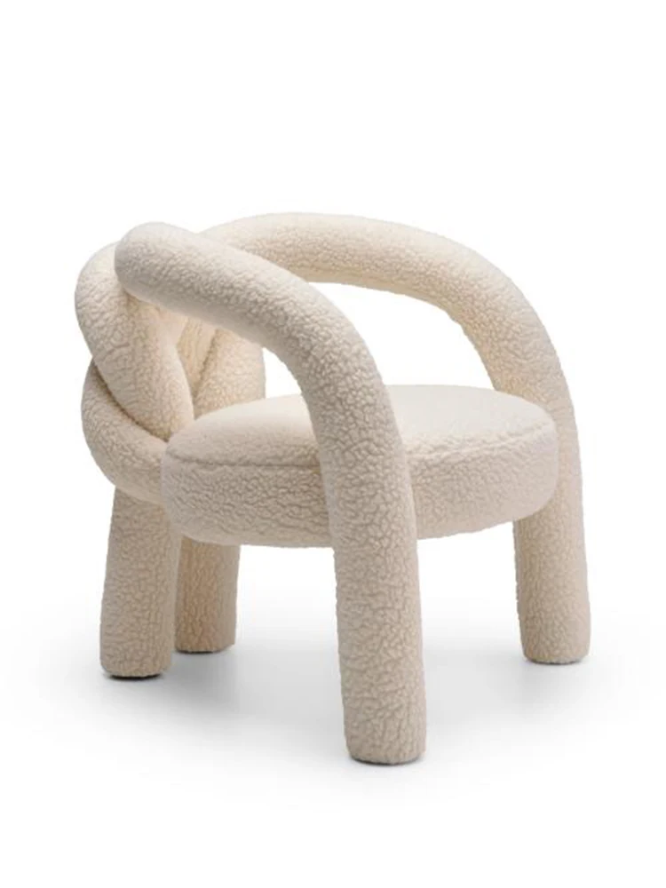 

Italian light luxury small apartment living room home lounge chair designer new post-modern special-shaped cream style armchair