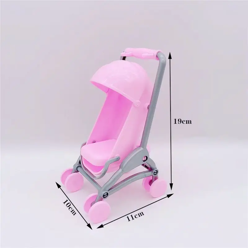 Kids Mini Fun Pink Doll Bed Bedroom Furniture For 5.5 Inch Barbie Doll Accessories Girl\'s Simulation Dollhouse Princess Bed Toys